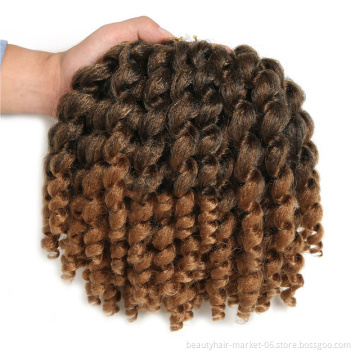 Factory Price Synthetic Hair Twist Braids Marley Afro Bounce Twist Model Jumpy Wand Curl  Crochet Braid
